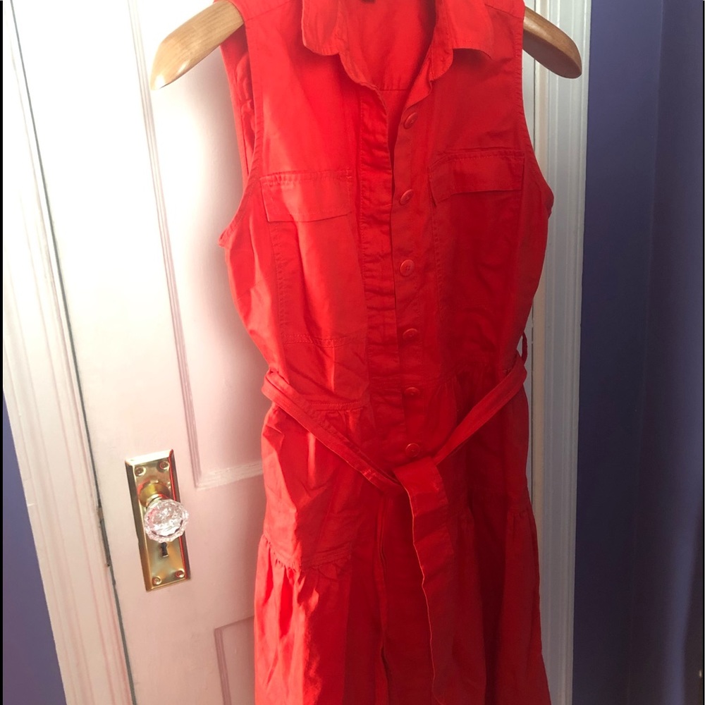 JCrew sz 8 red sleeveless a-line dress